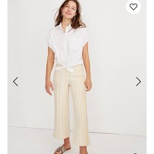 Madewell Emmett Wide-Leg Crop Pants in Stripe